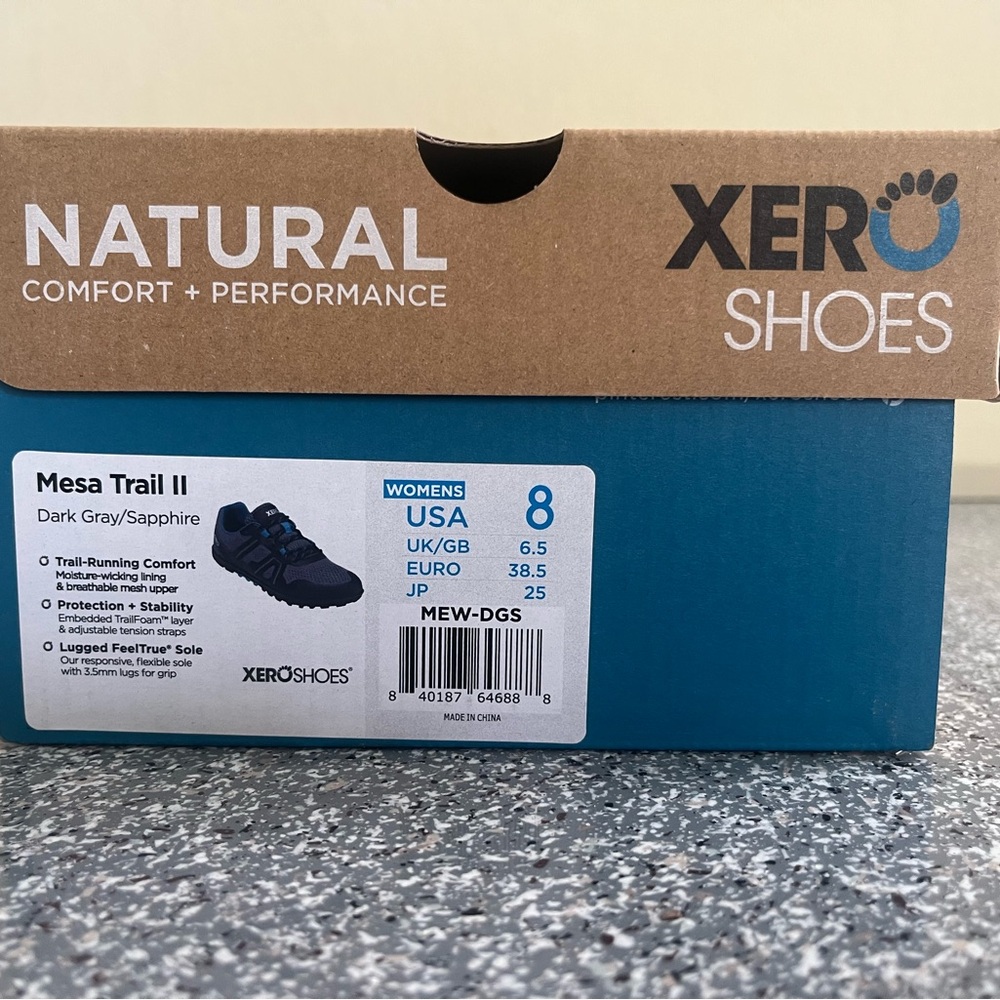 Women’s Xero Mesa Trail II - Dark Gray and Sapphire size 8